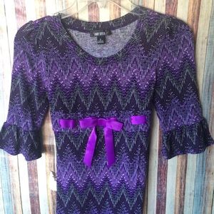 Girls Amy Byer purple zig zag print spring dress